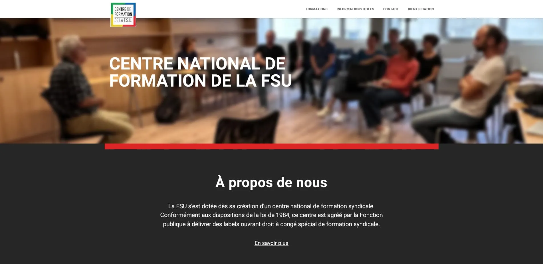 Capture d'écran de Centre de Formation de la FSU